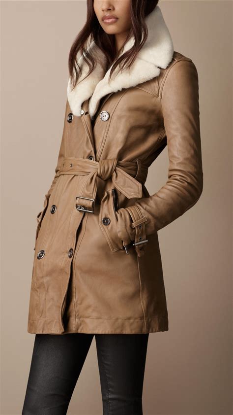 burberry brit lederjacke damen|Burberry coats for women.